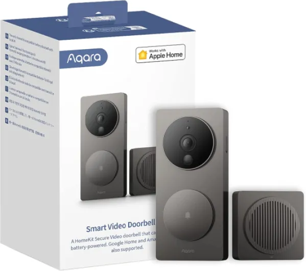 Video Doorbell G4 (Chime Included), 1080p FHD HomeKit Secure Video Doorbell Camera, Local Face Recognition and Automations, Wireless or Wired, Supports Apple Home, Alexa, Google, IFTTT, Gray