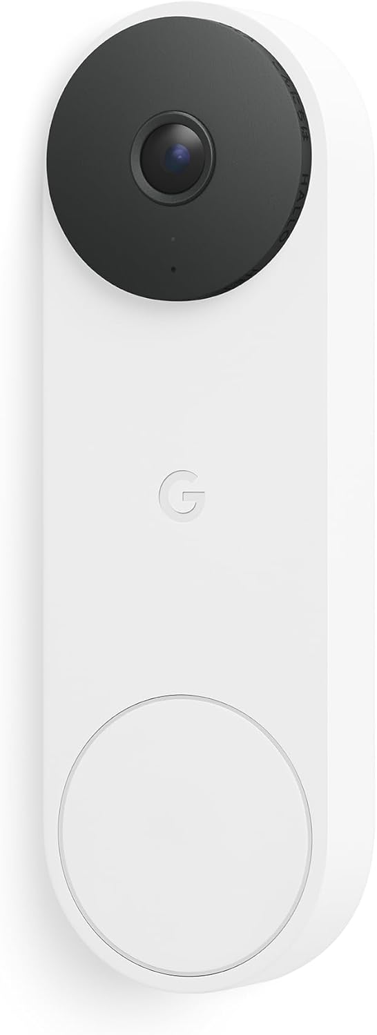 Nest Doorbell (Wired, 3rd Gen) - 2K Video and Gemini, Live View, Night Vision, 2-Way Audio - Works with Google Home - 2025 Model - Snow