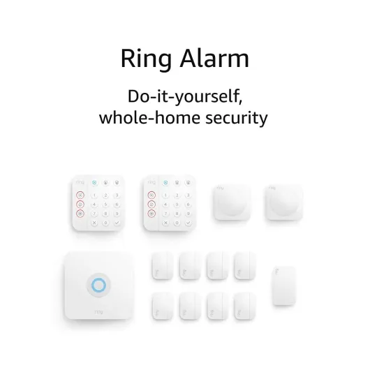 Alarm 14-Piece Kit (newest model), Wireless smart home or business security system, expandable, easy setup, Mobile App Control, 24/7 Professional Monitoring, Alexa Compatible Ring Alarm Device Only