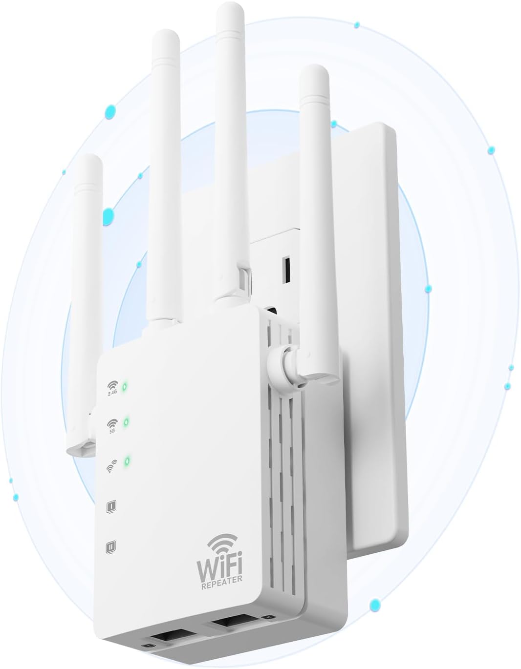 2025 WiFi Extenders Signal Booster with Dual Band 5GHz/2.4GHz, Long Range Up to 13888 sq - ft & 150+ Devices, Internet Extender WiFi Booster, WiFi Extenders Signal Booster for Home and Outdoors white-bi2