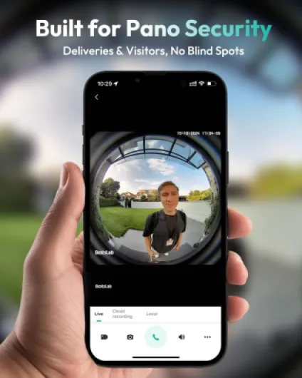 BOTSLAB 5MP Video Doorbell Camera Wireless No Monthly Fee, 1:1 Head-to-Toe with 360° View, 150-Day Battery Life, Triple Motion Detection Doorbell Camera, Pre-installed 32GB SD Card, WiFi Base Station