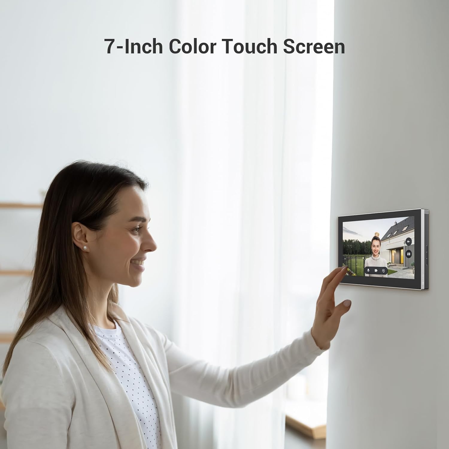 EZVIZ 2K Video Intercom Doorbell Camera Wired, Remote Door/Gate Unlock, 2.4G/5GHz Dual-Band Wi-Fi, 512 GB SD Card, No Monthly Fee, Human Detection, 7-Inch Colour Touch Screen, RFID Unlock (CP7) Wired Intercom