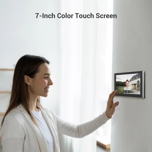 EZVIZ 2K Video Intercom Doorbell Camera Wired, Remote Door/Gate Unlock, 2.4G/5GHz Dual-Band Wi-Fi, 512 GB SD Card, No Monthly Fee, Human Detection, 7-Inch Colour Touch Screen, RFID Unlock (CP7) Wired Intercom