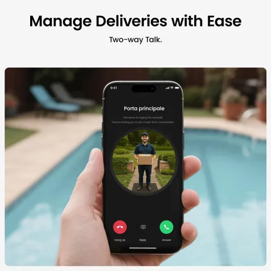 Aosu Video Doorbell Wireless, 2K HD Doorbell Camera Wireless,Battery-Powered Doorbell Camera,2.4GHz Wi-Fi,Human Detection,180-Day Battery Life,Video Calling,Voice Changer,Work with Alexa