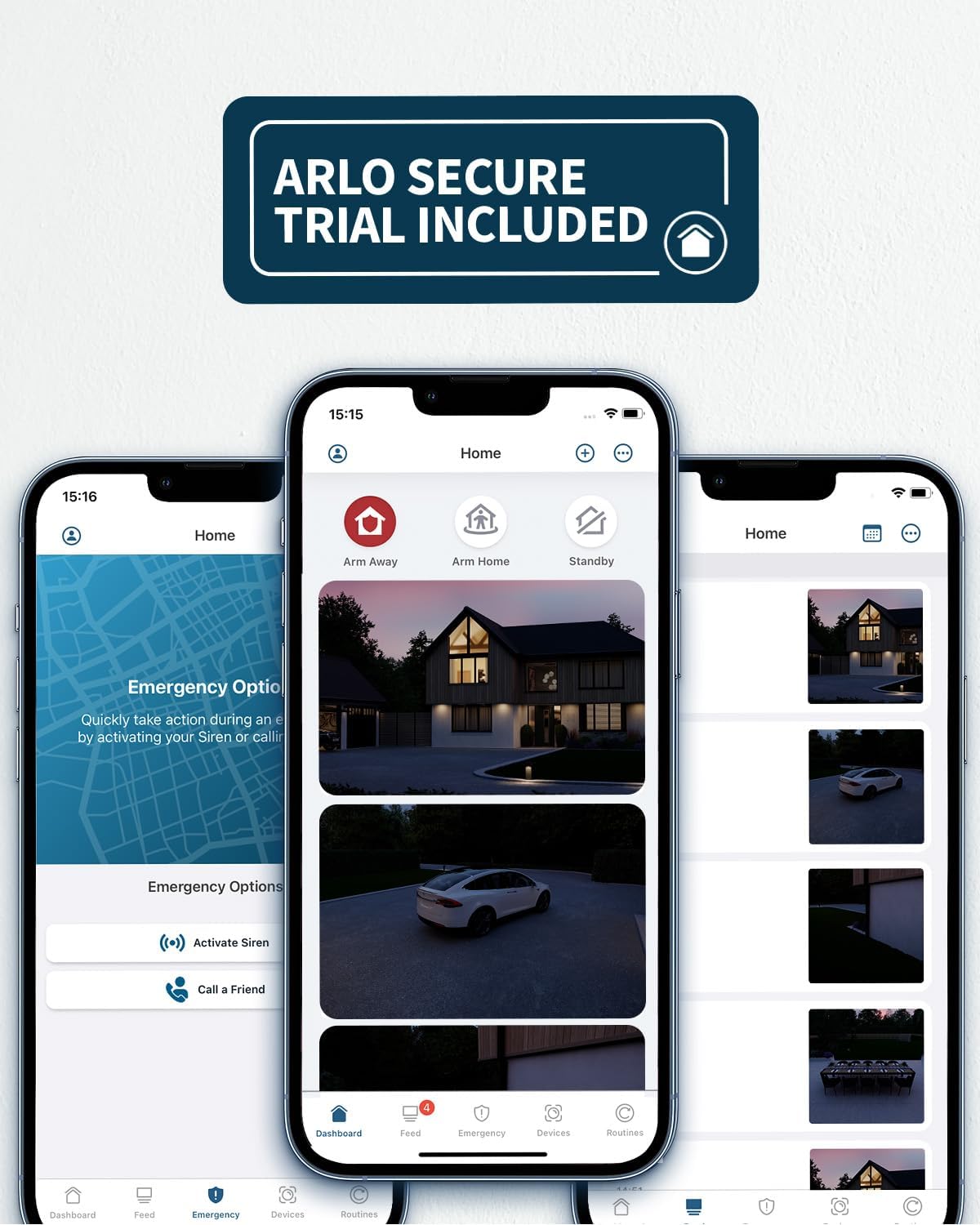 Essential Wireless Video Doorbell Camera, 1080p HD Security camera, WiFi, 2 Way Audio, Motion Detection, Built-in Siren, Night Vision, Free Trial of Arlo Secure Plan, White Front Door Security Kit HD Doorbell