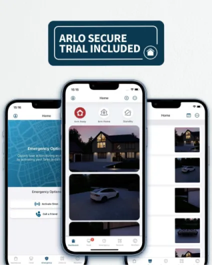 Essential Wireless Video Doorbell Camera, 1080p HD Security camera, WiFi, 2 Way Audio, Motion Detection, Built-in Siren, Night Vision, Free Trial of Arlo Secure Plan, White Front Door Security Kit HD Doorbell